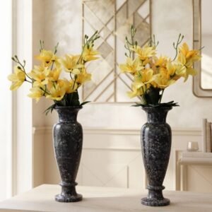 black flower pot