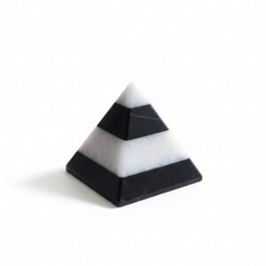 black and white layered pyramid