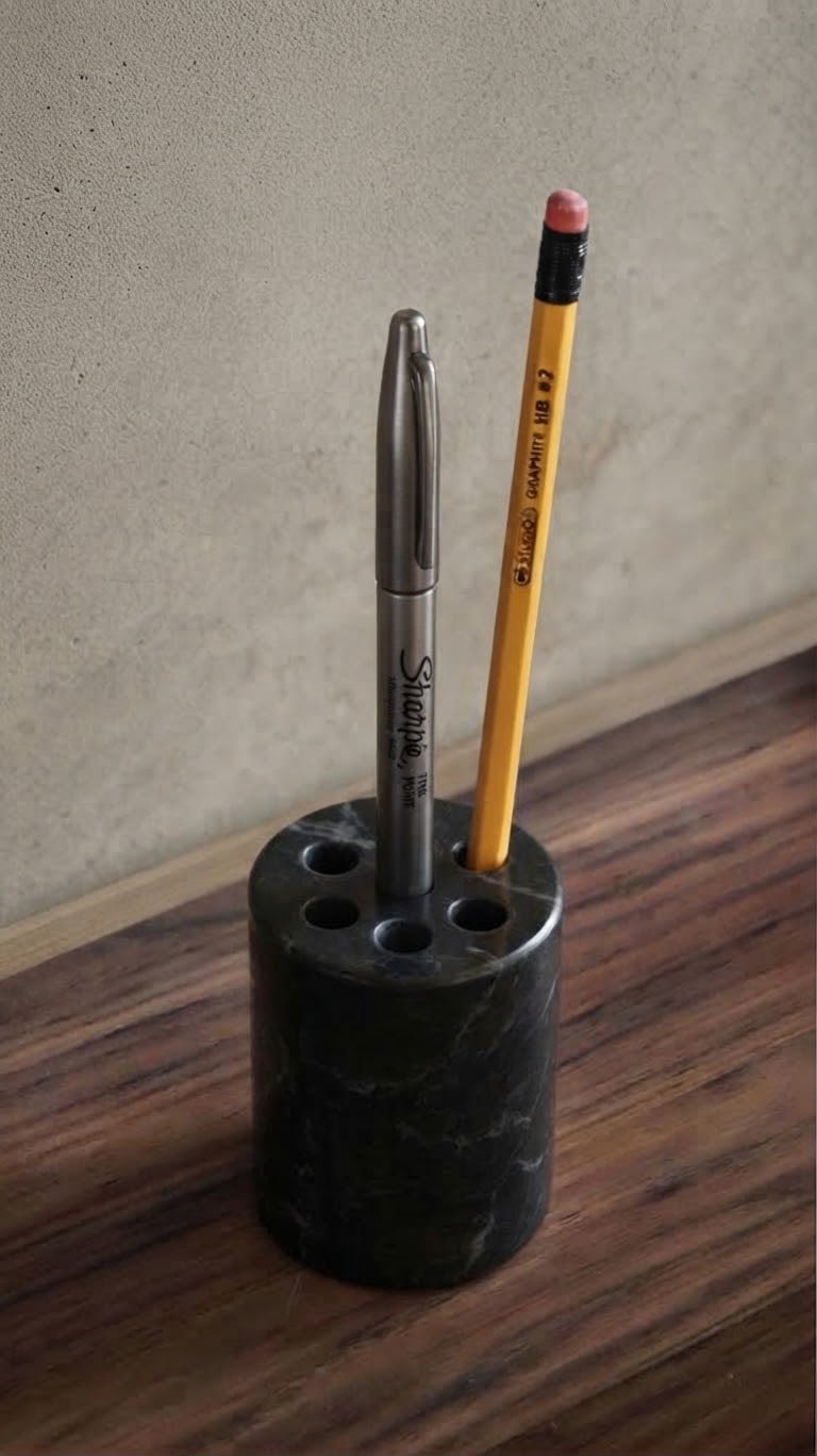 marble black pen holder marble black pen holder