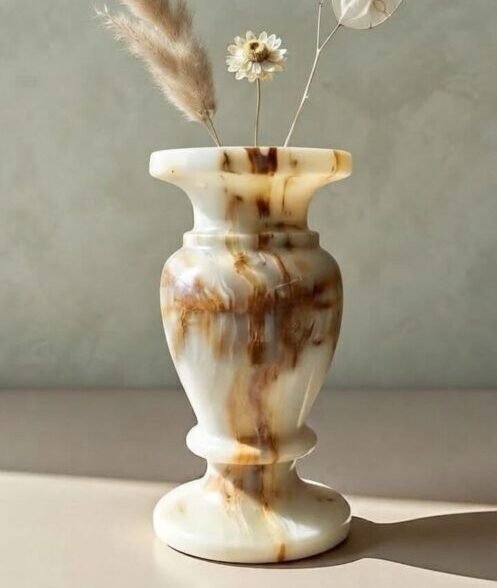 marble flower vase