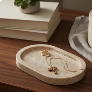 oval travertine tray