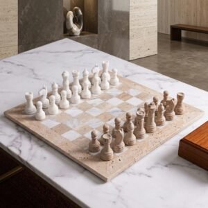 travertine chess set